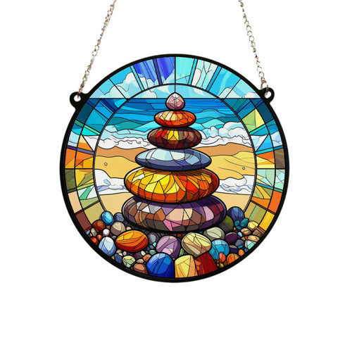 Rock Pile Stained Glass Effect Suncatcher
